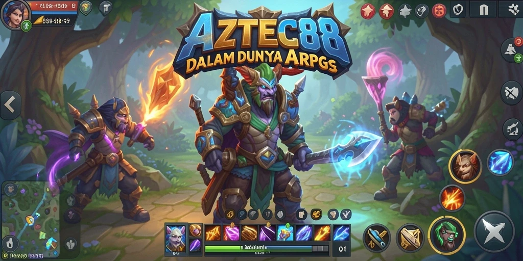 Gameplay ARPG yang seru dan mendebarkan di AZTEC88.