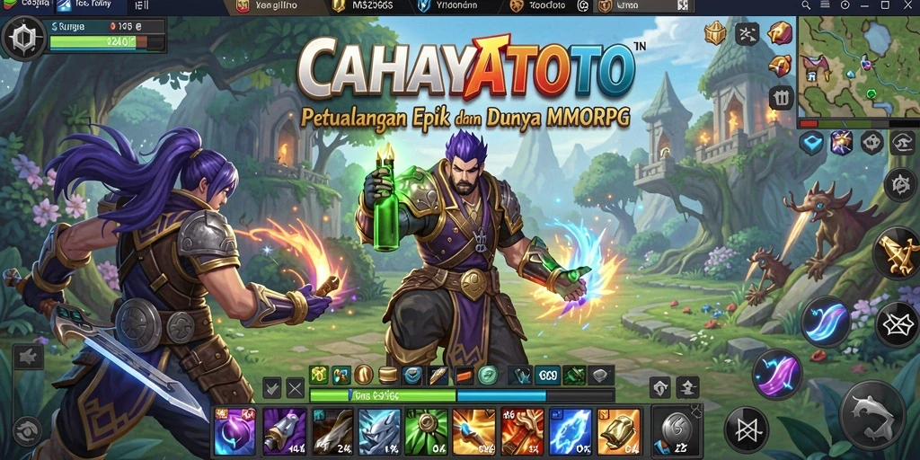 Screenshot menampilkan pertarungan seru dan interaksi pemain dalam CAHAYATOTO.