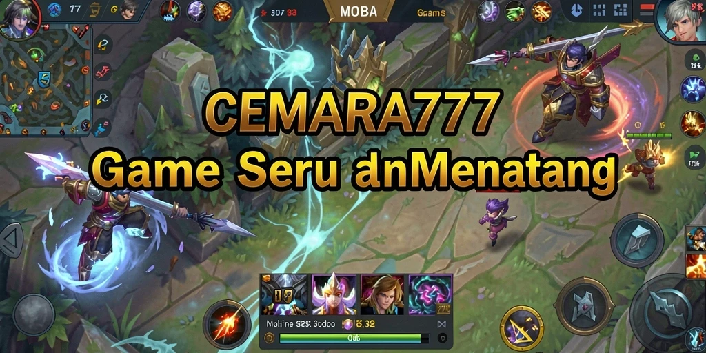 Tampilan seru dari pertempuran dalam game CEMARA777.