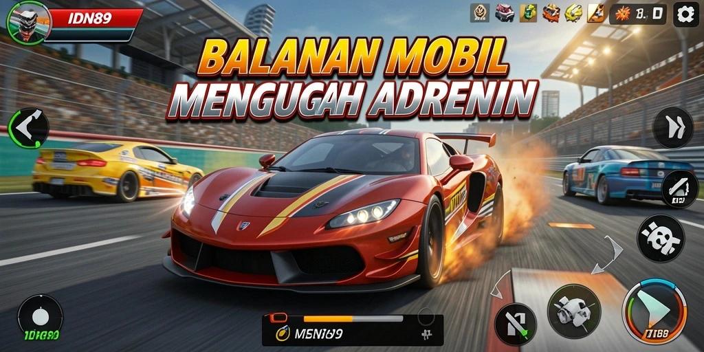 Gameplay balapan mobil yang mendebarkan di IDN89.