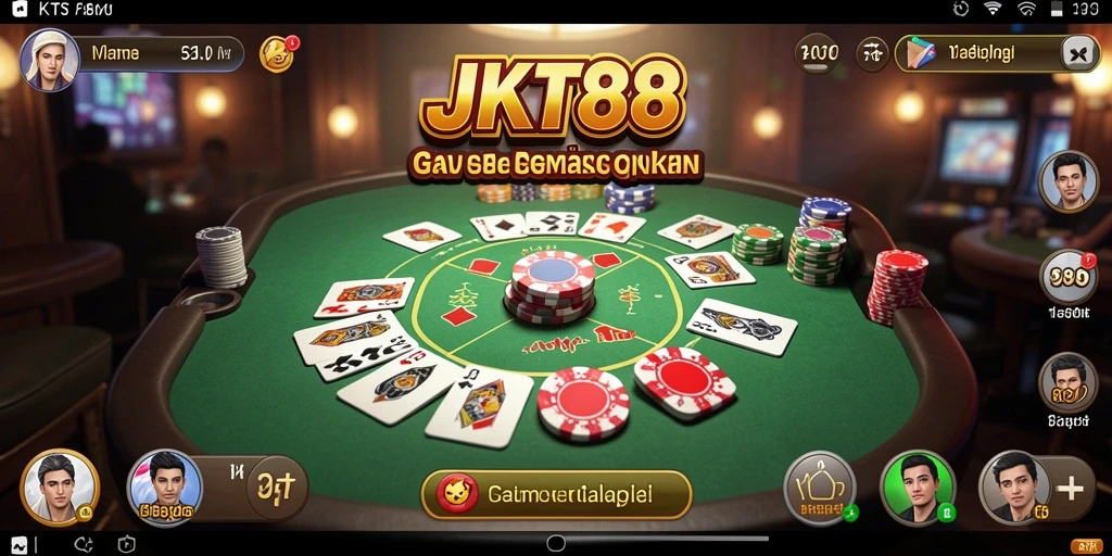 Screenshot gameplay seru dalam permainan Gaple JKT88.