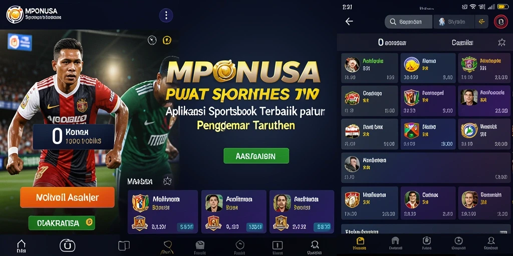 Screenshot MPONUSA menampilkan antarmuka taruhan yang dinamis dan hidup.