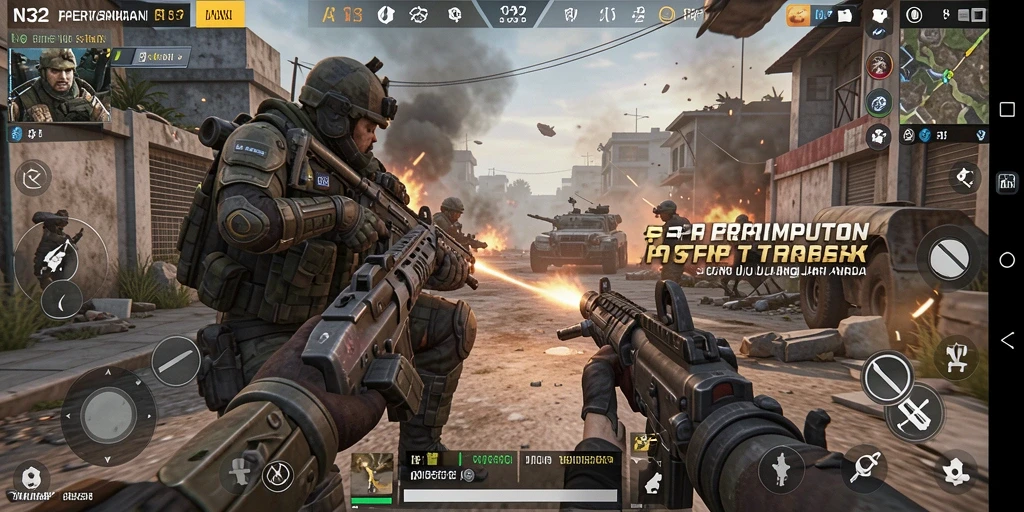 Tangkapan layar gameplay N32 dengan aksi tembak-tembakan yang mendebarkan.