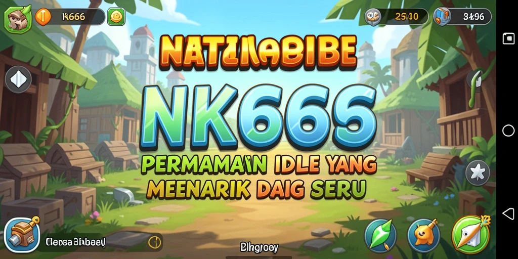 Screenshot gameplay NK666 menampilkan kemajuan karakter dalam mode Idle.