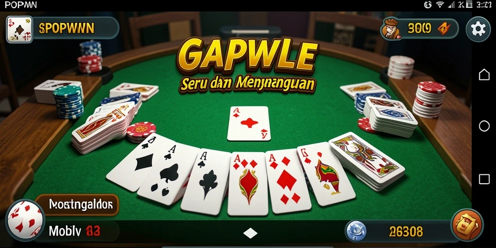 Tampilan gameplay Gaple yang seru dan interaktif di POPWIN.