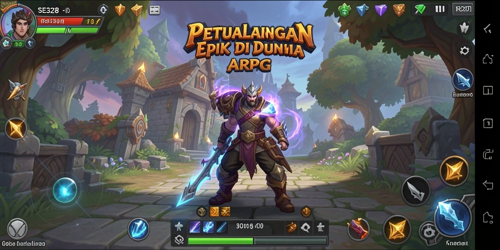 Tampilan layar gameplay SE328 yang memukau dengan aksi pertarungan ARPG.