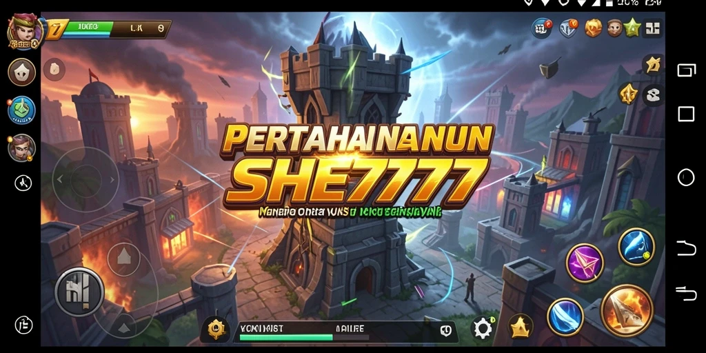 Screenshot gameplay SHE777 dengan menara yang sedang ditempatkan.