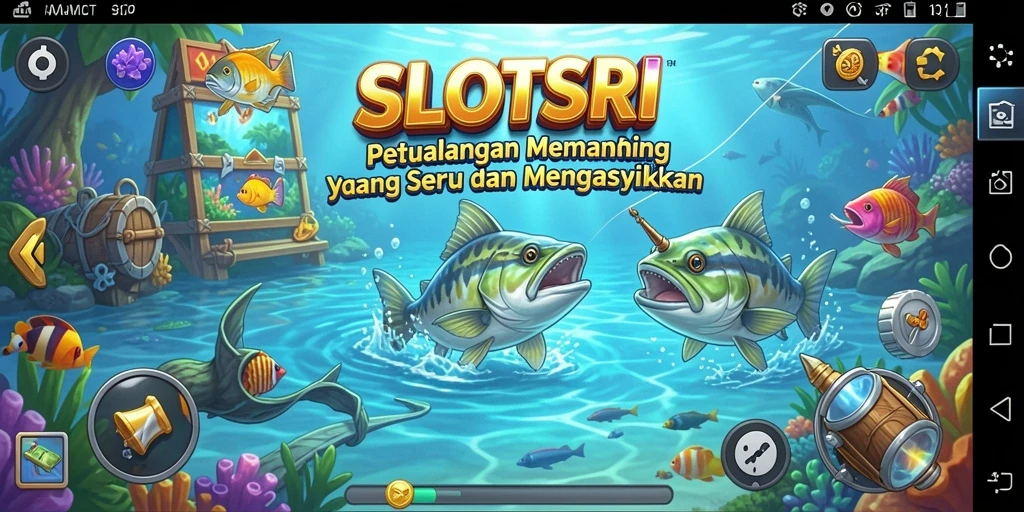 Tampilan utama gameplay SLOTSRI dengan aksi memancing yang menegangkan.