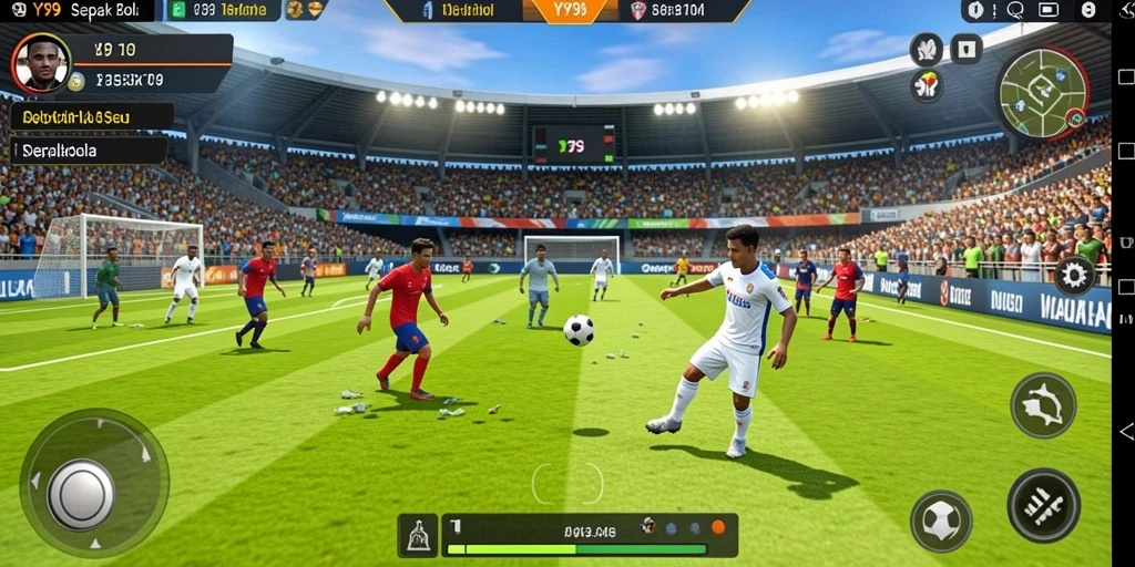 Tampilan gameplay menarik dalam simulasi sepak bola Y89.